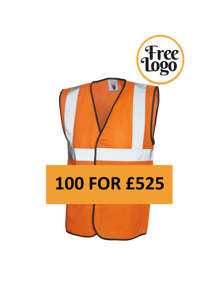 100 x Hi Vis Waistcoat FREE LOGO