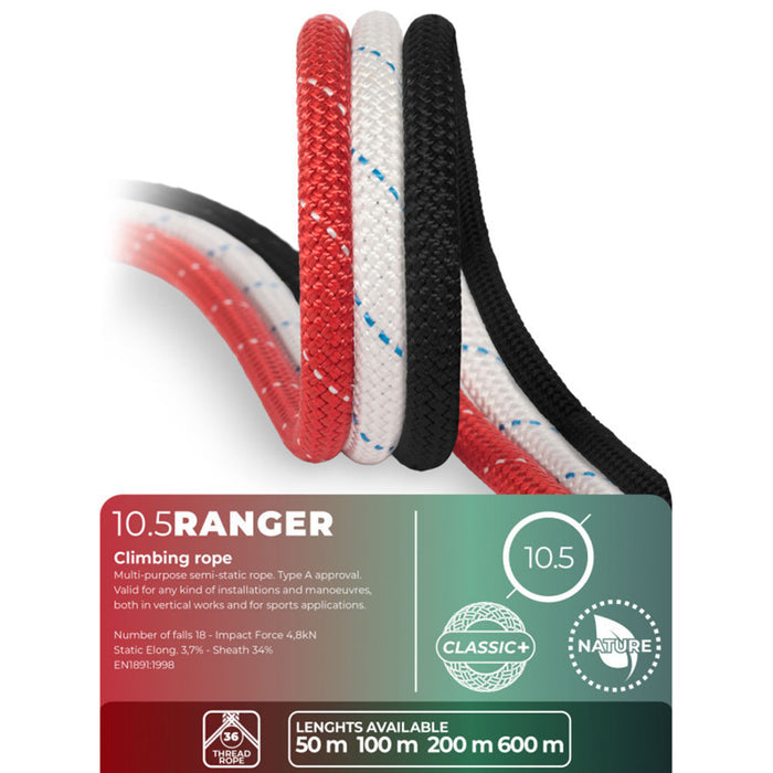 10.5mm Ranger Static Rope (per meter)