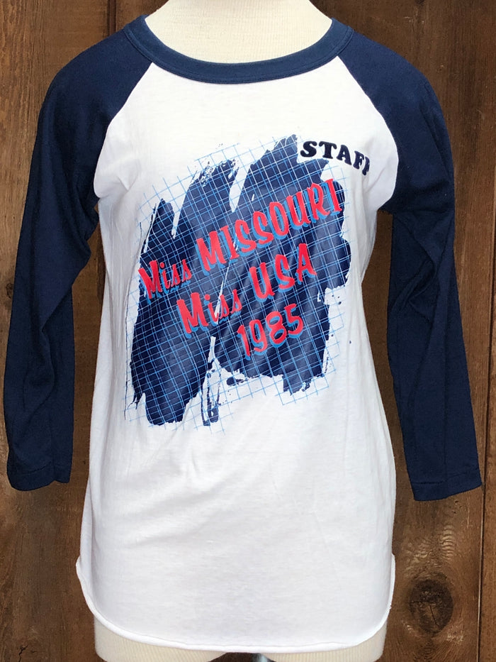 1985 Miss Missouri Staff Ringer Tee       M