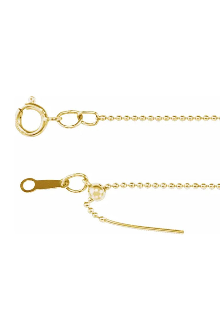 1mm Bead Chain Adjustable Threader Necklace - 14k Yellow Gold