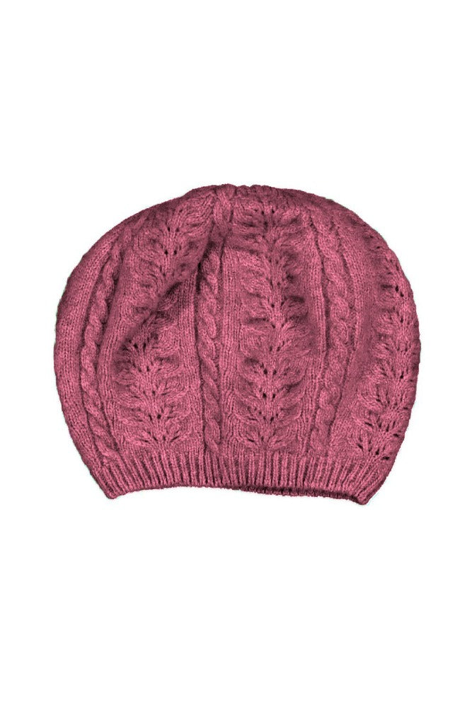 6020 Cable Beret (and Beanie) - Experience the luxury and warmth with this Possum Merino beret blended with Mulberry Silk that has been specially crafted for you. Enliven your outfit with this McDonald hat along with matching 622 Cable Glovelet and 669 Cable Scarf to step out in style.