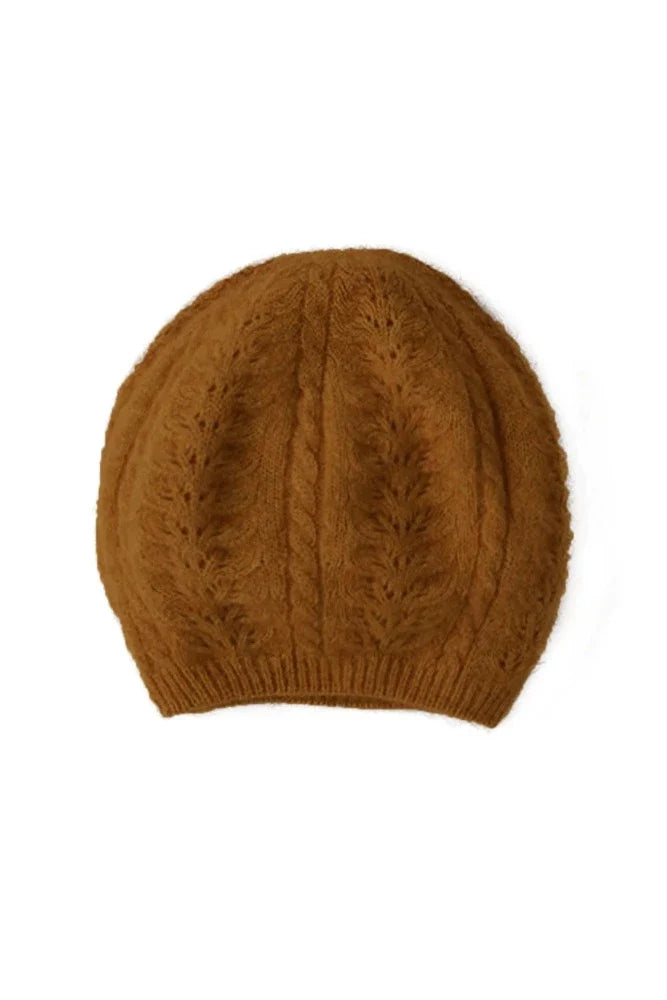 6020 Cable Beret (and Beanie) - Experience the luxury and warmth with this Possum Merino beret blended with Mulberry Silk that has been specially crafted for you. Enliven your outfit with this McDonald hat along with matching 622 Cable Glovelet and 669 Cable Scarf to step out in style.