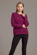 Possum and Merino  6110 Cardigan with Crystal Buttons - Sparkle in this timeless lightweight cardigan from McDonald New Zealand, featuring beautiful crystal buttons, made from the most luxurious of natural fibres for warmth and softness, this New Zealand-made cardigan is a must on your wardrobe investment.   Classic button-up cardigan Authentic SWAROVSKI® ELEMENTS, crystal buttons Light-weight warmth
