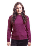 Possum and Merino  6129 Crew Neck Jersey with Lace Detail - The classic crew neck jersey gets a touch of feminine elegance with the delicate lace knit detail on the front. The blend of natural Merino, Possum fur and Silk fibres will ensure the cold never gets in. Hold onto this sumptuous McDonald jersey and don’t let go until the mercury rises.