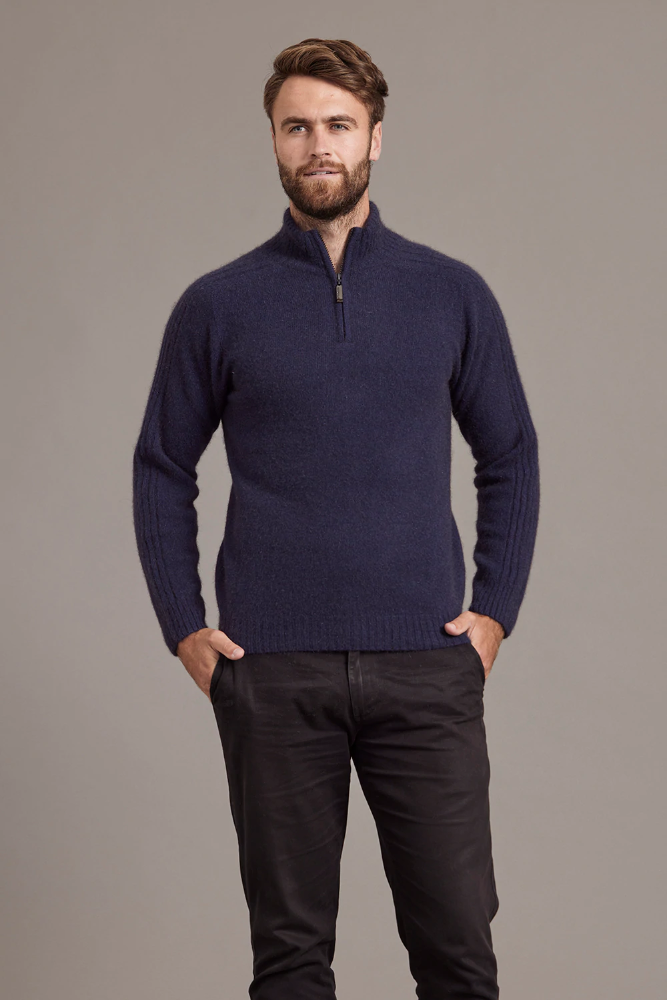 620 Short Zip Rib Sleeve Sweater - a classic yet distinctive sweater made from the ultimate combination of natural fibers for warmth without weight. The Short Zip Sweater that will take you anywhere and last you many seasons to come.