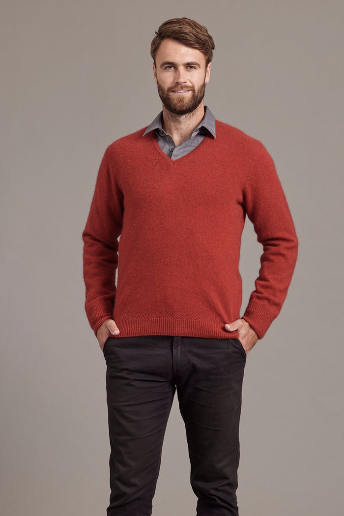 6601 Rack Stitch V-Neck Jersey