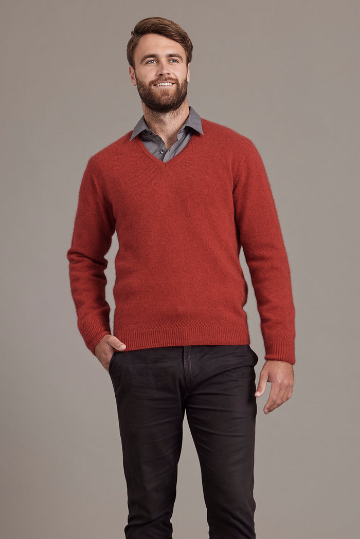 6601 Rack Stitch V-Neck Jersey