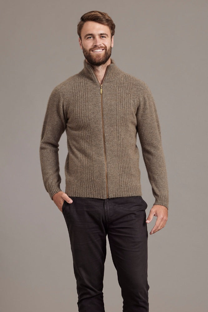 6602 Rib Front Jacket - This Possum Merino Jacket has been created with our focus on quality, comfort and style. Featuring a smart rib design on front and good quality zip, this jacket can be worn done up or left open giving the comfort that is needed for the time. Sturdy and practical, yet soft and warm, this Possum Merino Silk garment has been created with meticulous care.