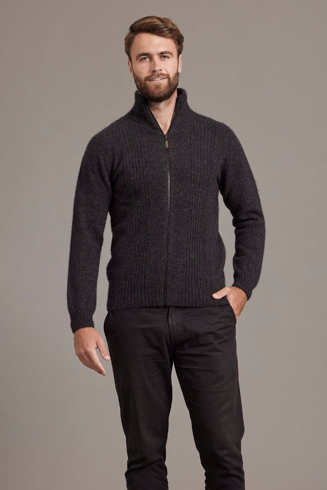 6602 Rib Front Jacket - This Possum Merino Jacket has been created with our focus on quality, comfort and style. Featuring a smart rib design on front and good quality zip, this jacket can be worn done up or left open giving the comfort that is needed for the time. Sturdy and practical, yet soft and warm, this Possum Merino Silk garment has been created with meticulous care.
