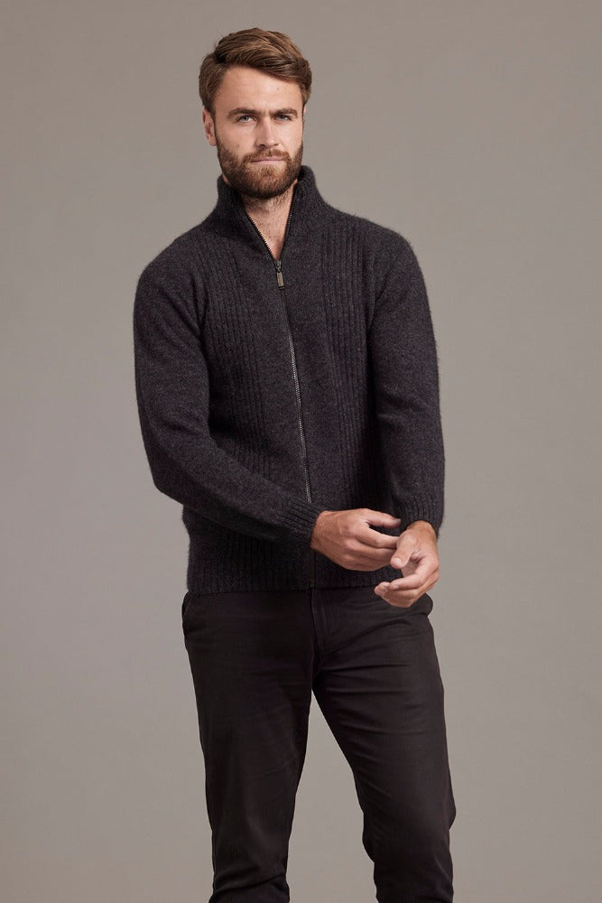 6602 Rib Front Jacket - This Possum Merino Jacket has been created with our focus on quality, comfort and style. Featuring a smart rib design on front and good quality zip, this jacket can be worn done up or left open giving the comfort that is needed for the time. Sturdy and practical, yet soft and warm, this Possum Merino Silk garment has been created with meticulous care.