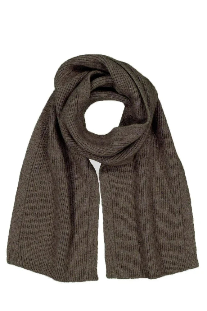 Possum and Merino  671 Fine Rib Scarf - Super soft and luxurious scarf.  Finished end with knitted binding and blended with Pure Mulberry Silk.  It is a scarf that compliments anybody's style - A scarf that you will just not want to part with.  35% Possum Fur, 55% Merino Wool, 10% Pure Mulberry Silk.