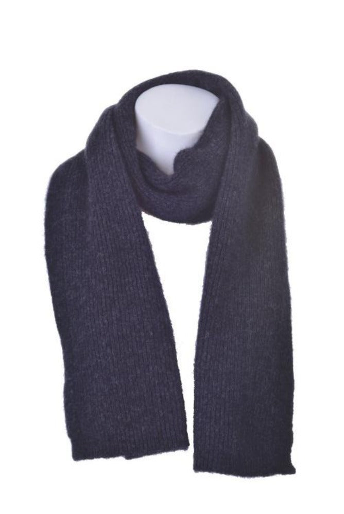 Possum and Merino  671 Fine Rib Scarf - Super soft and luxurious scarf.  Finished end with knitted binding and blended with Pure Mulberry Silk.  It is a scarf that compliments anybody's style - A scarf that you will just not want to part with.  35% Possum Fur, 55% Merino Wool, 10% Pure Mulberry Silk.
