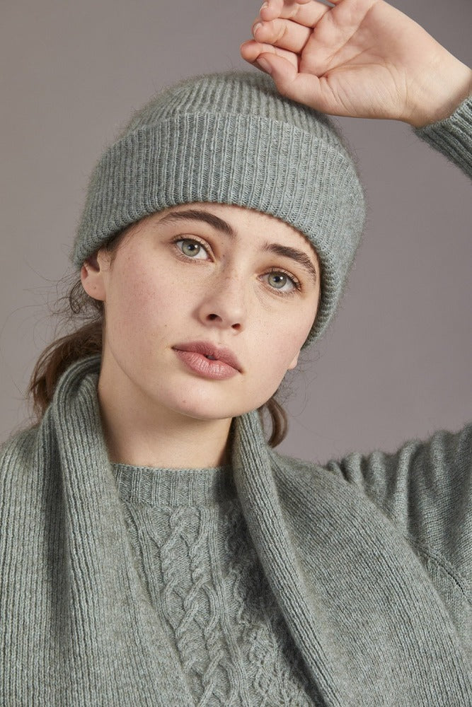 Possum and Merino  672 Fine Rib Hat - Add extra warmth on those cold winter days with this Fine Rib Hat, created with a blend of Mulberry Silk for that luxurious feel. To match with this hat is the style 671 Fine Rib Scarf - a must-have set for every wardrobe.  35% Possum Fur, 55% Merino Wool, 10% Pure Mulberry Silk.  Our Heritage Collection colours are made from 70% Fine NZ Merino Wool, 20% NZ Possum Fur, 10% Mulberry Silk New Zealand designed and manufactured Natural and Sustainable
