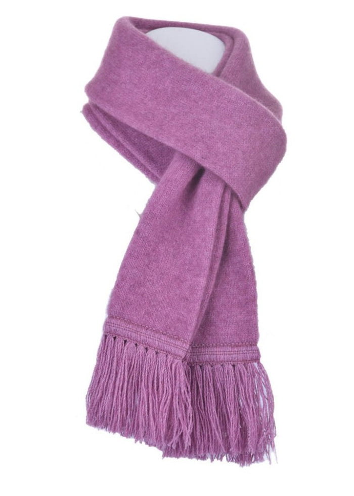 674 Plain Tubular Scarf - You cannot go wrong with the classic fringed Plain tubular scarf. This Possum Merino neck scarf blended with Mulberry Silk is the perfect way to keep warm with its double thickness. Tie it how you like and step out in style.  Match this with our 675 Plain Tubular Beanie,  style 675, to create the simple, yet attractive look.