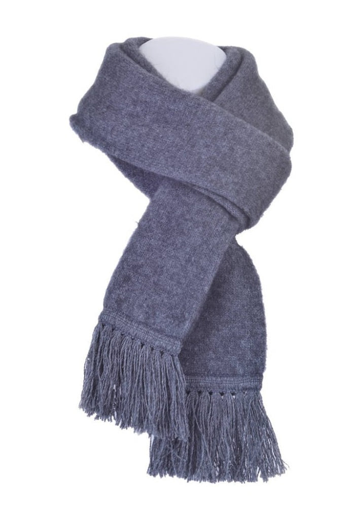 674 Plain Tubular Scarf - You cannot go wrong with the classic fringed Plain tubular scarf. This Possum Merino neck scarf blended with Mulberry Silk is the perfect way to keep warm with its double thickness. Tie it how you like and step out in style.  Match this with our 675 Plain Tubular Beanie,  style 675, to create the simple, yet attractive look.