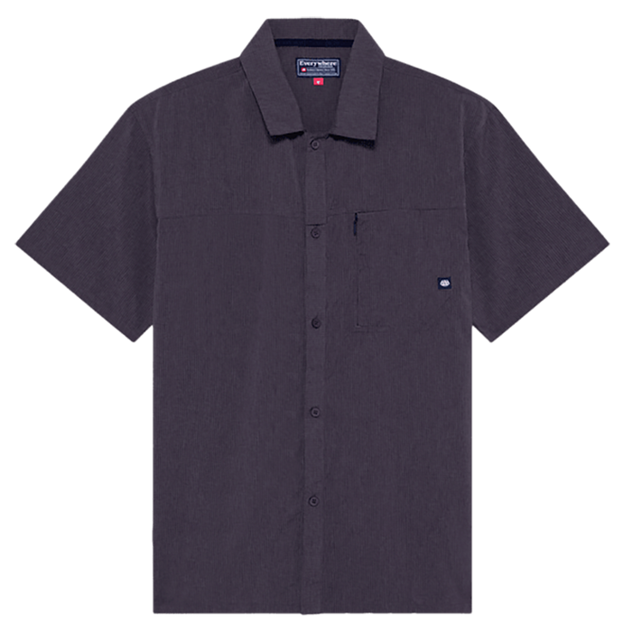 686 Canopy Perforated Short Sleeve Button Down heather charcoal pure boardshop