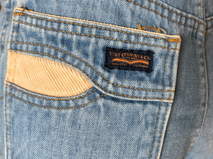 70s Levi Orng Tab Jean &  Cord Flares      w30
