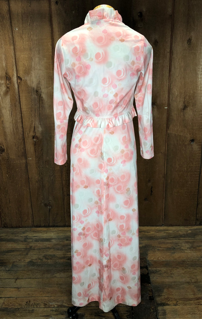 70s Pink Orbs Maxi Dress Set      M