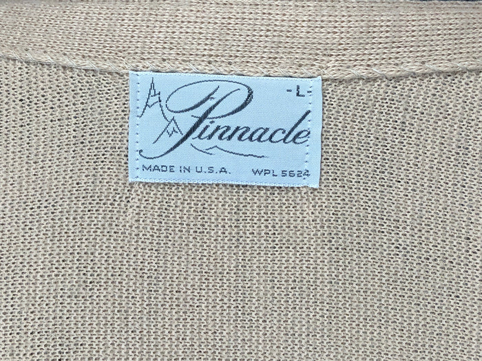 70s Pinnacle Tan Grandpa Cardigan      L
