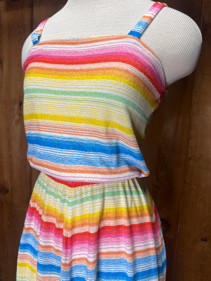 70s Rainbow Sundress    S/M