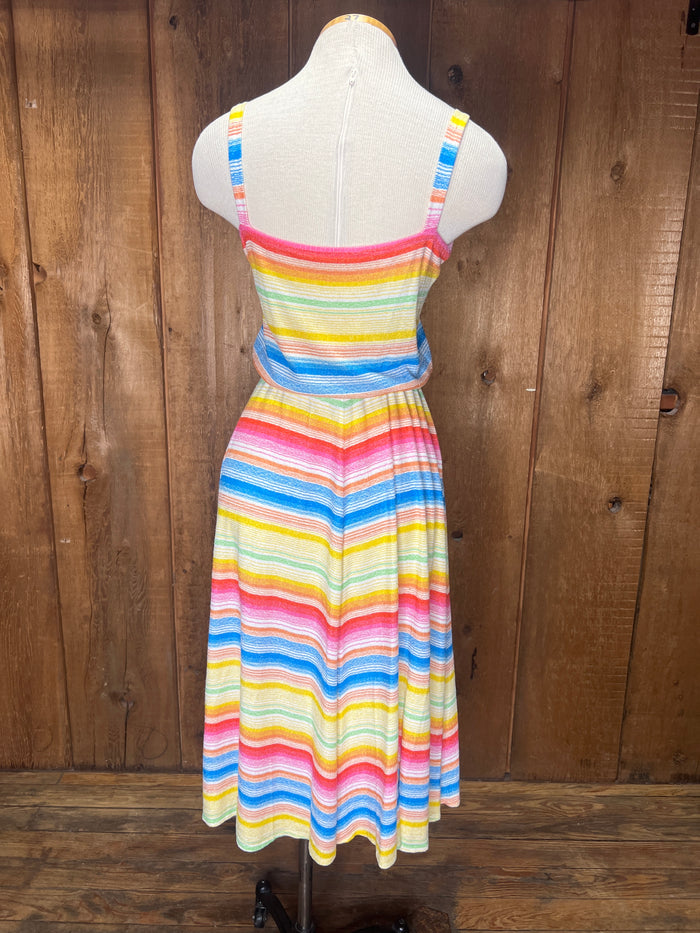 70s Rainbow Sundress    S/M