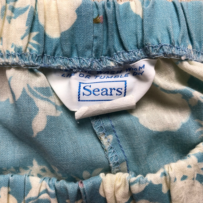 70s Sears Blue Floral Skirt        S