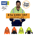 8 For £200 Yoko Hi-Vis Zip Hoodie Bundle Deal