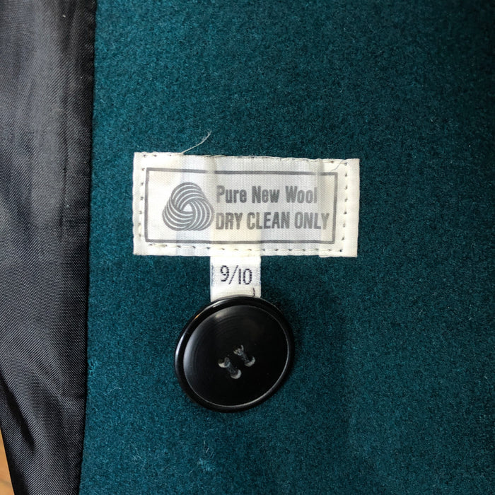 80s International Scene Green Wool Trench     M