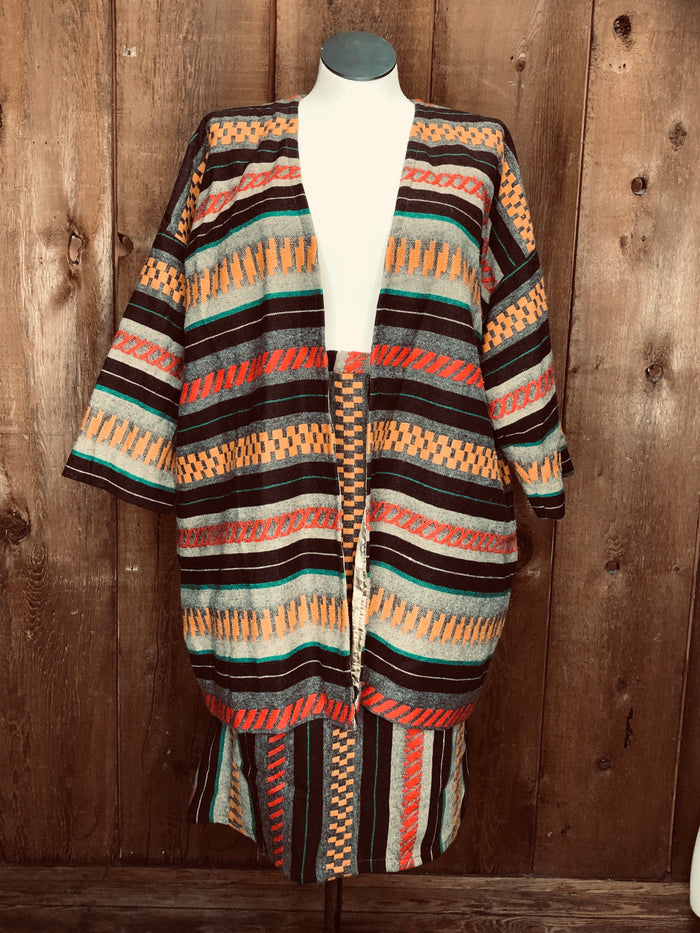 80s Scott August Woven Skirt Set      XL