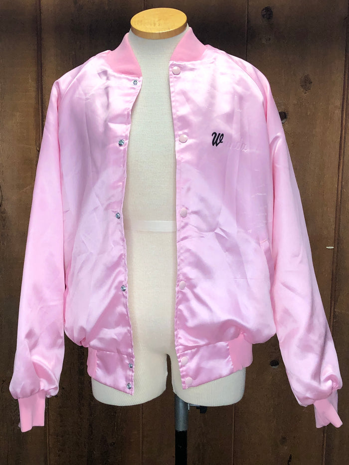 80s West Ark Pink Satin "Wanda" Jacket     L