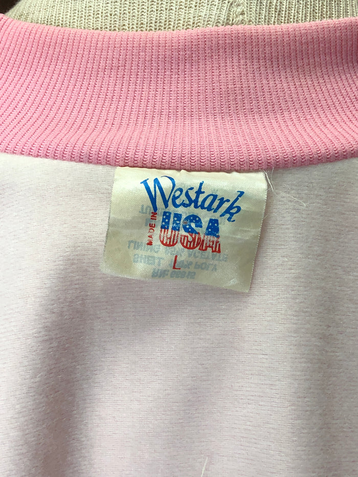 80s West Ark Pink Satin "Wanda" Jacket     L