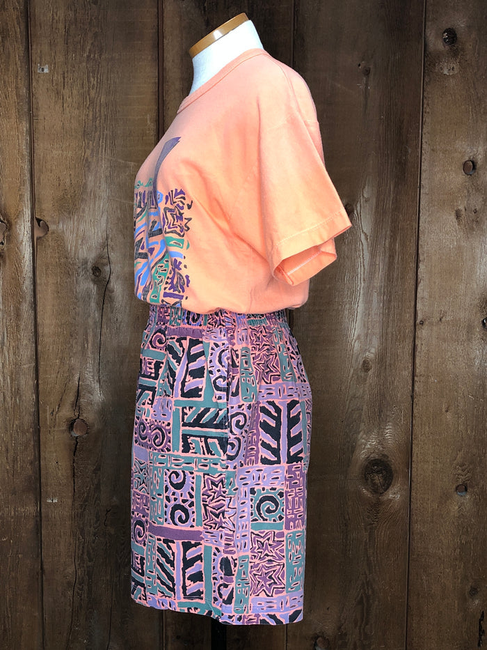 80s Willy-Dee Orng Short/Tee Set     M