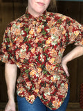90s BizTango Red Floral Top    S