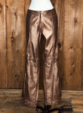 90s Bronze Leather Pants    NWT      w31