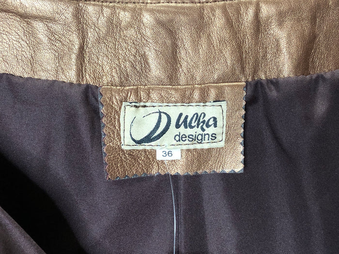 90s Bronze Leather Pants    NWT      w31