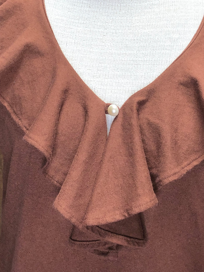90s Headliners Brown Ruffle Tank Top       L