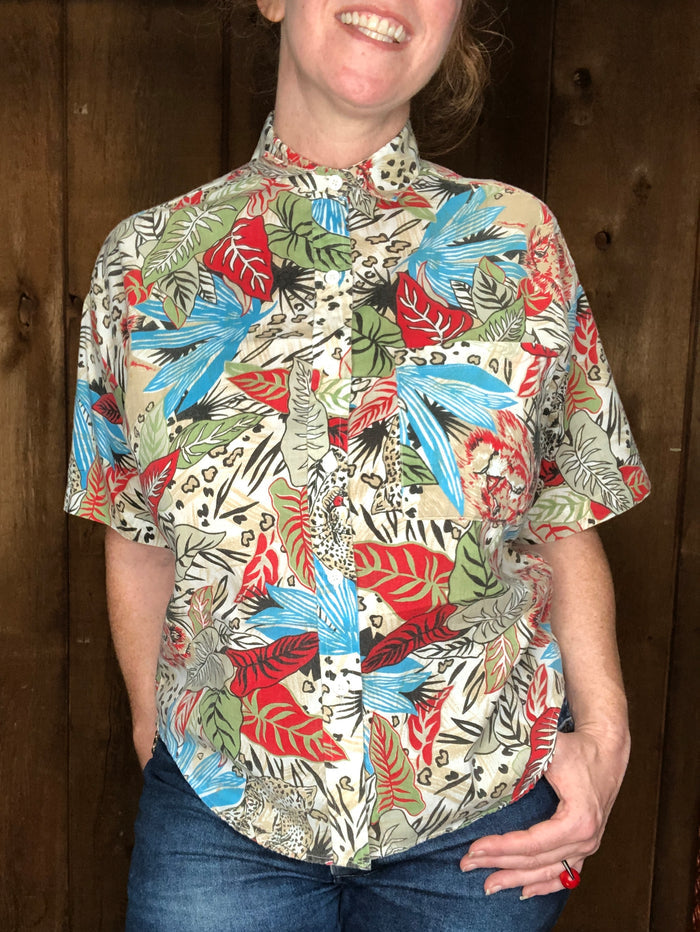 90s Red/Blue Lions Cheetahs Top     M