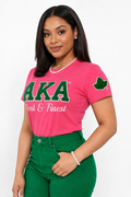 AKA First & Finest Ivy Chenille Sleeve Tee