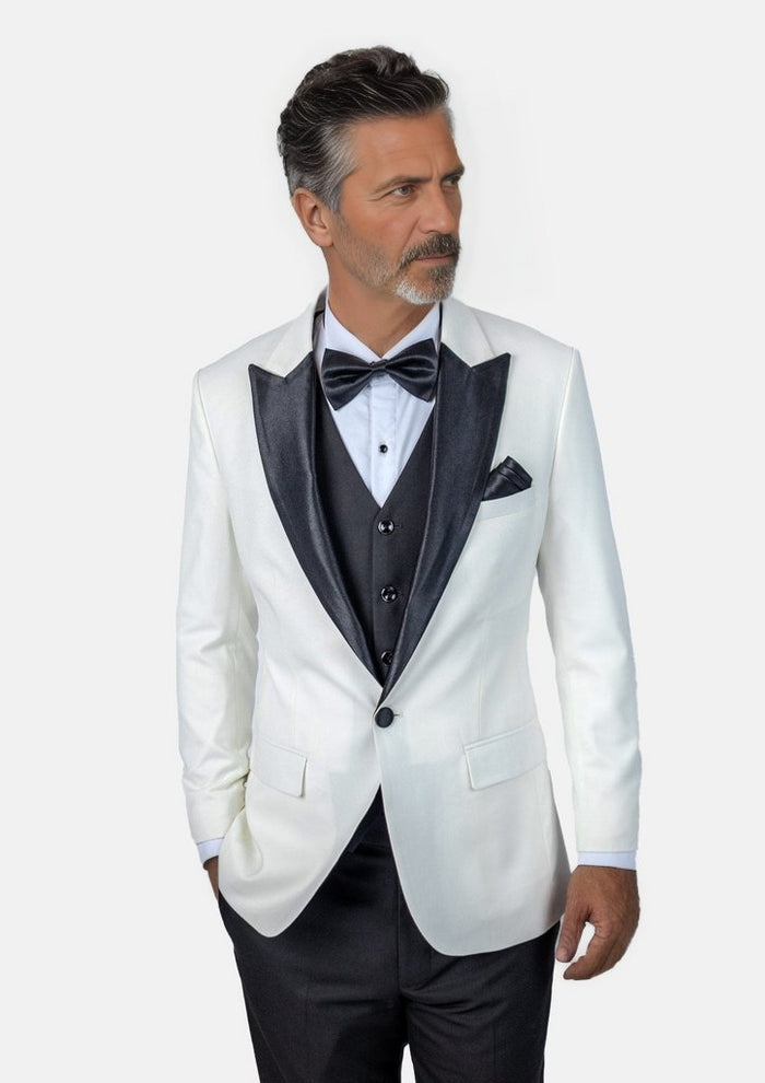 Alabaster White Twill Tuxedo - SARTORO