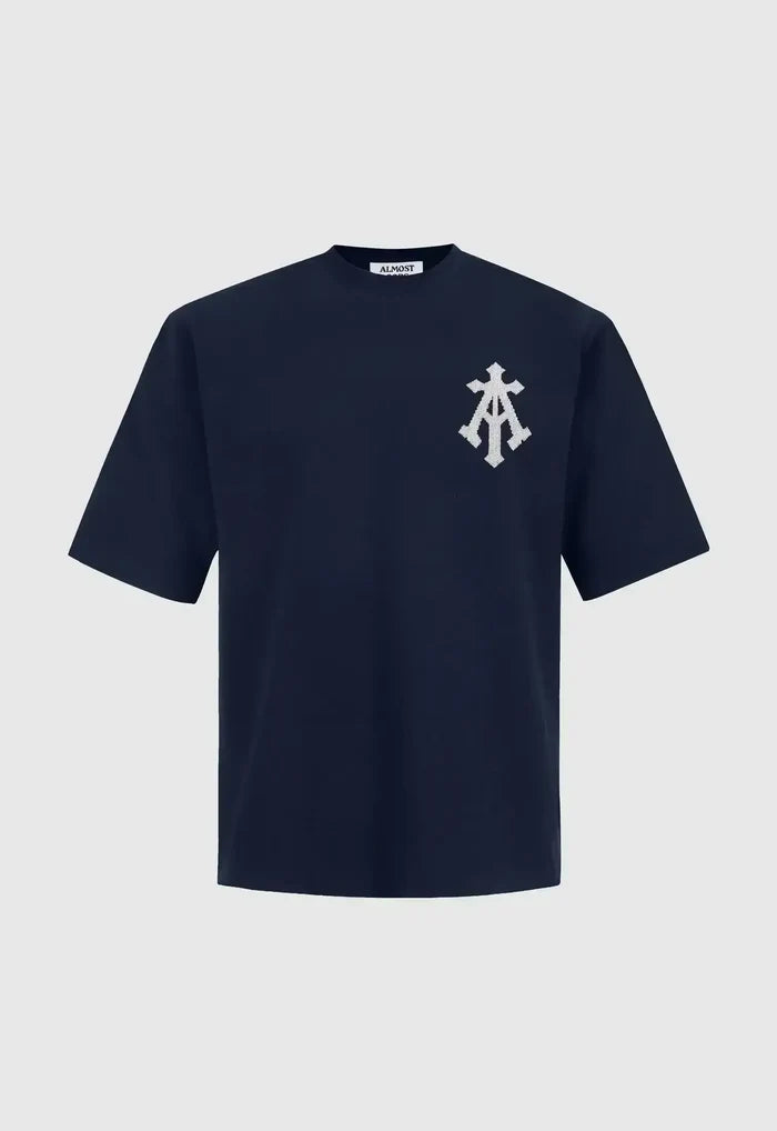 Alpha Cross Aari Knit Relaxed Tee