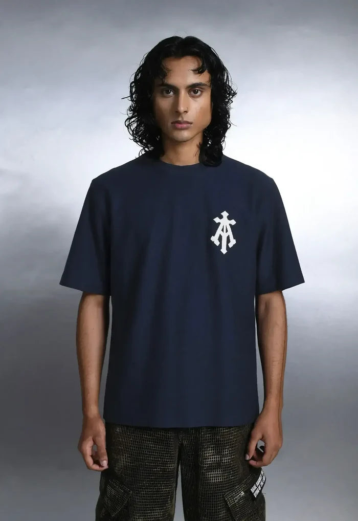 Alpha Cross Aari Knit Relaxed Tee