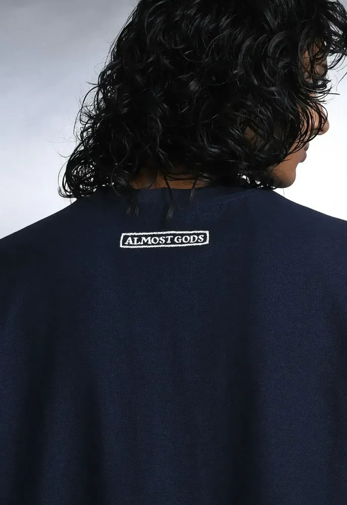 Alpha Cross Aari Knit Relaxed Tee