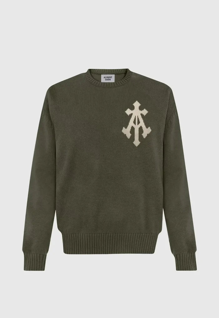 Alpha Cross Knit Sweater