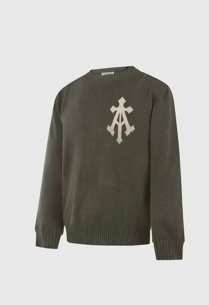 Alpha Cross Knit Sweater