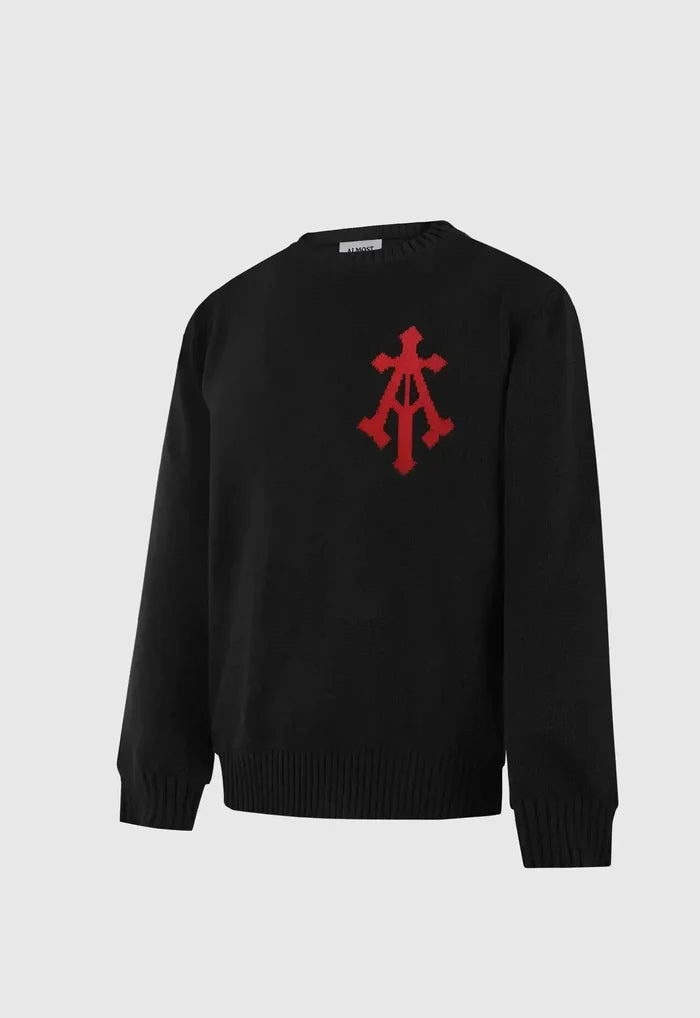 Alpha Cross Knit Sweater