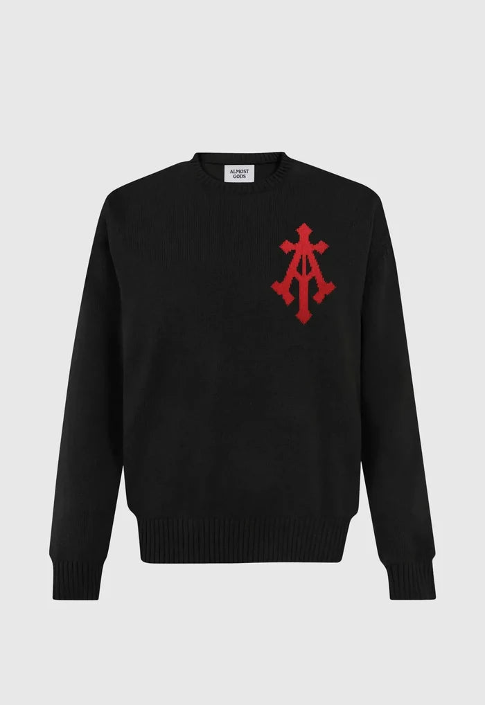 Alpha Cross Knit Sweater
