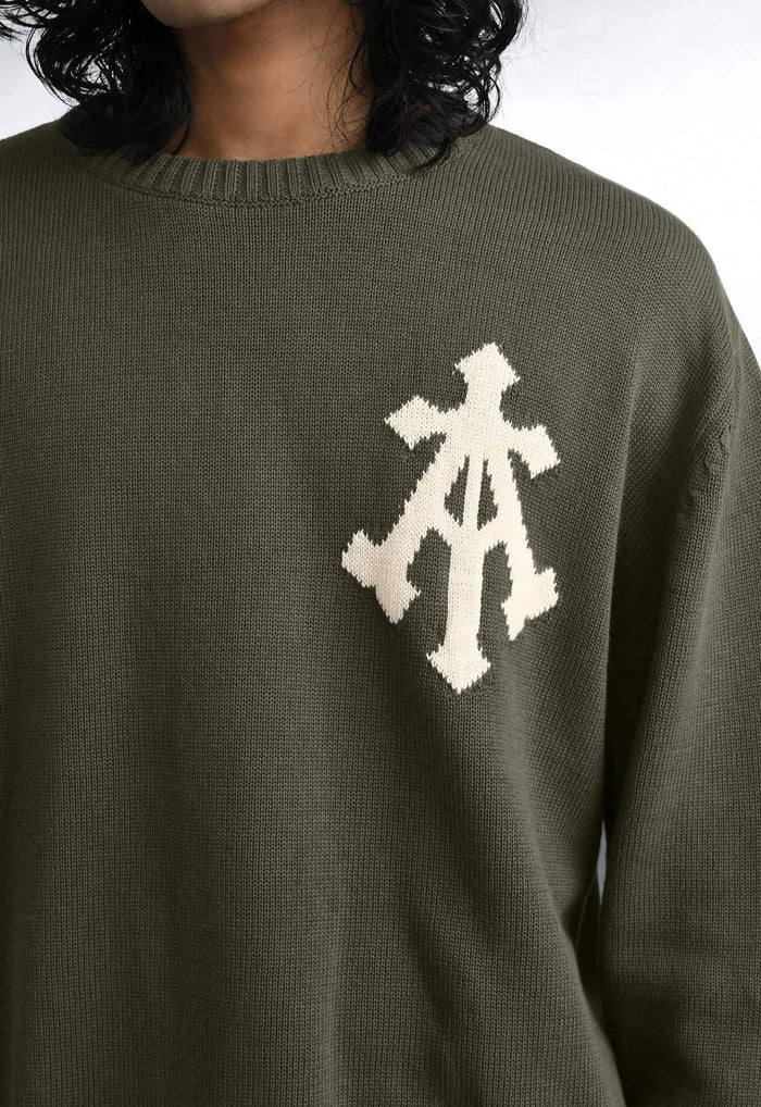 Alpha Cross Knit Sweater