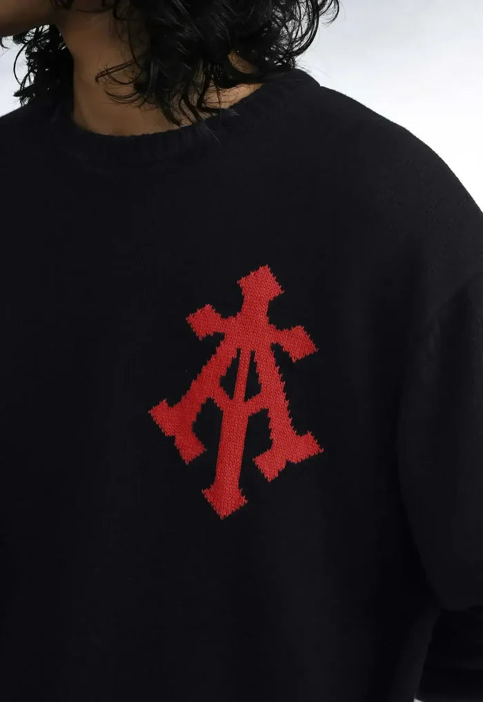 Alpha Cross Knit Sweater