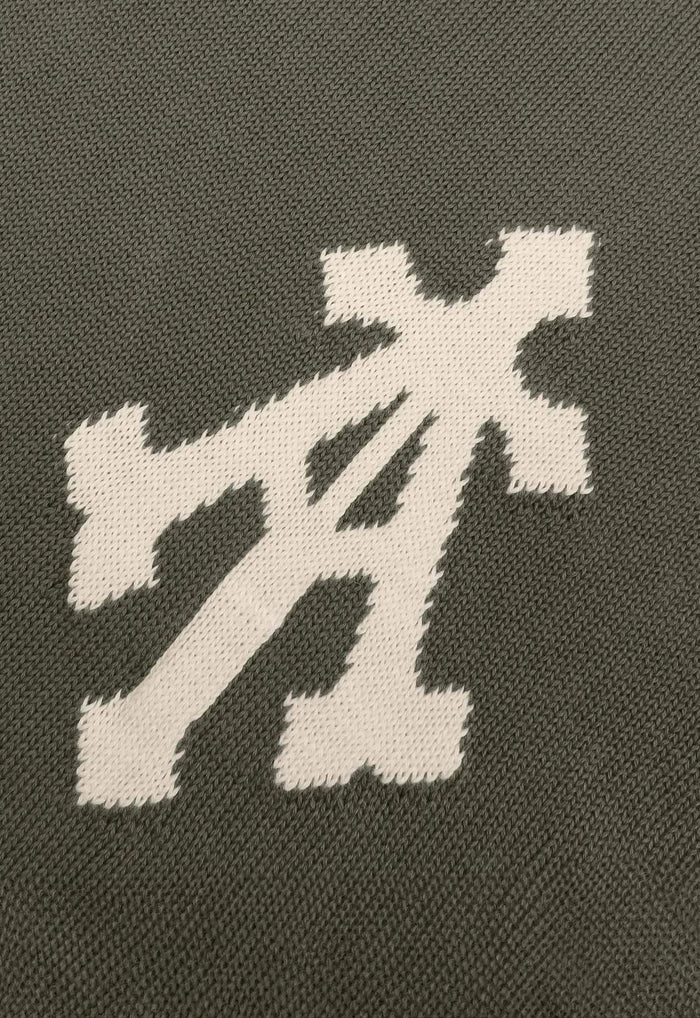 Alpha Cross Knit Sweater