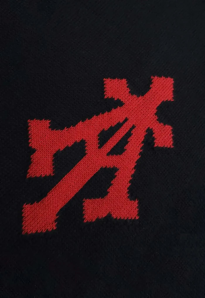 Alpha Cross Knit Sweater